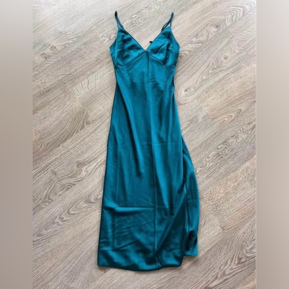 ABERCROMBIE Teal Wedding Guest Dress - Picture 2 of 5
